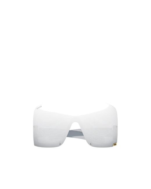 Gucci White Mask-Frame Sunglasses