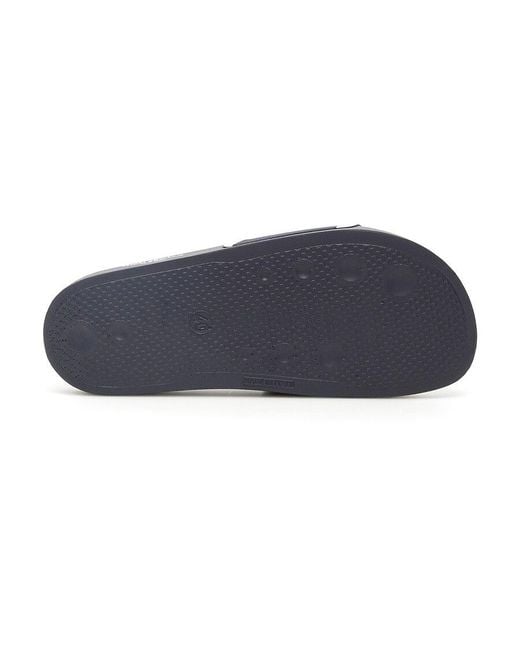 Thom Browne Blue Stripe Tab Pool Sandals for men