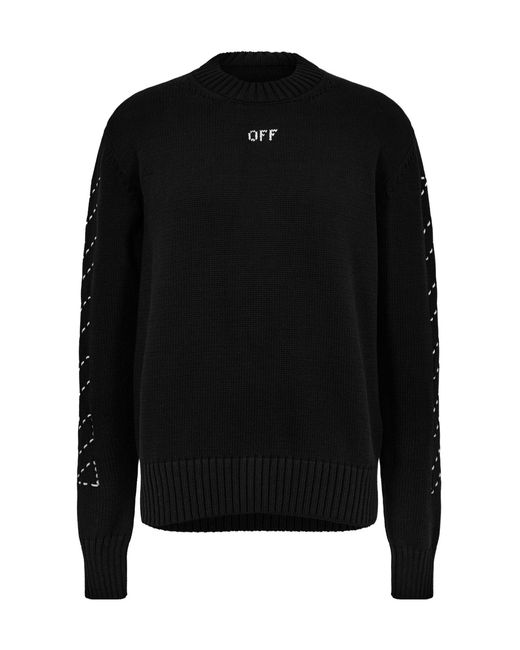 Off-White c/o Virgil Abloh Black Zipper Knitted Sweater for men