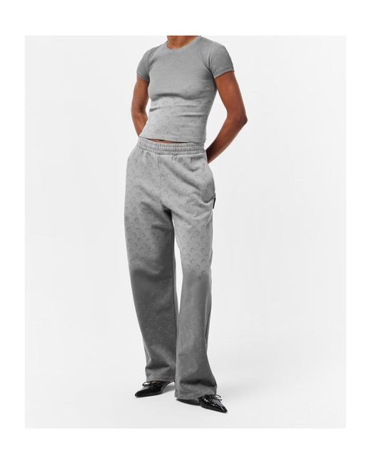 MARINE SERRE Gray Moon Pattern Sweatpants