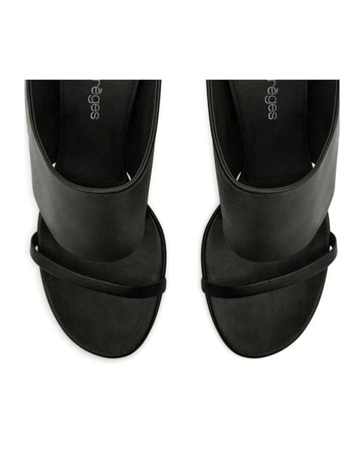 Courreges Black Courrèges Oblique Wedged Mules