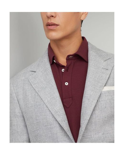 Brunello Cucinelli Gray Single-Breasted Tailored Blazer for men