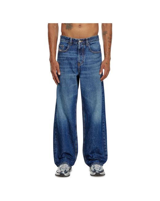 DIESEL Blue D-Macro Logo Patch Jeans for men