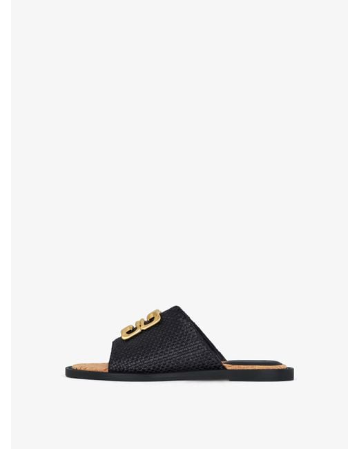 Givenchy White 4G Liquid Flat Mules