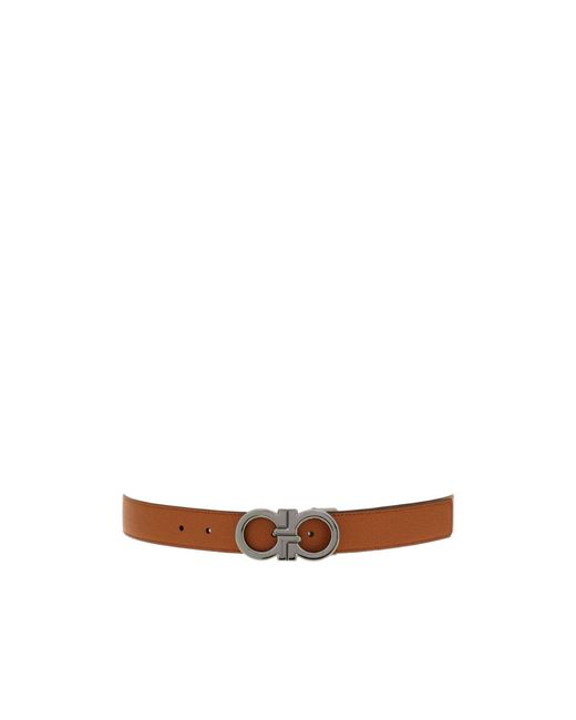 Ferragamo White Reversible And Adjustable Gancini Belt for men