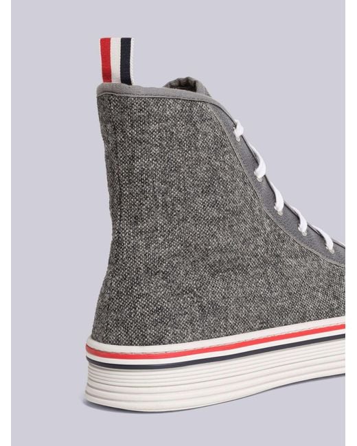 Thom Browne Gray Collegiate High-Top Sneakers for men