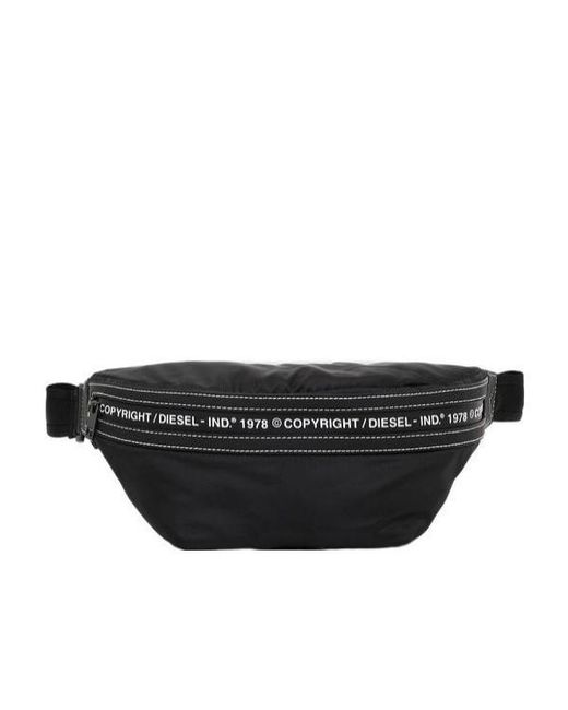 DIESEL Black Logo Collision Pattern Waist Bag for men