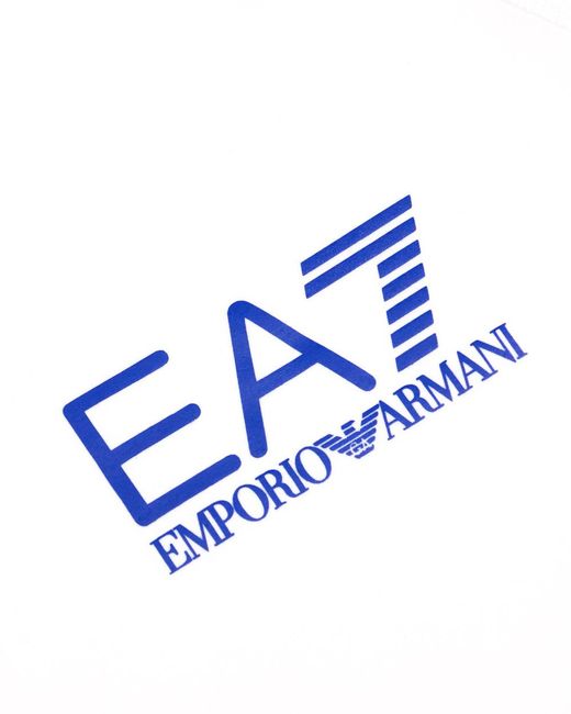 EA7 White Logo Printed T-Shirt for men
