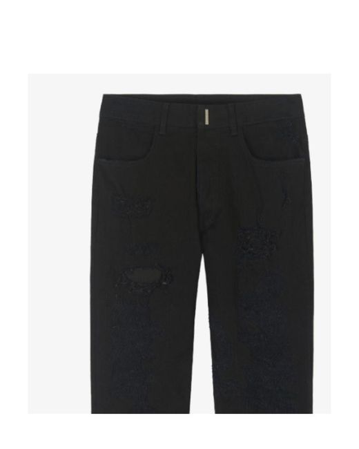 Givenchy Black Destroyed Slim Fit Jeans for men