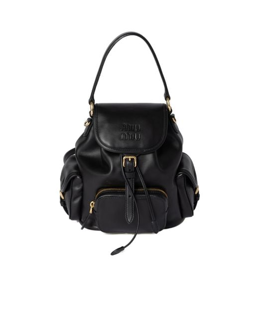 Miu Miu Black Leather Backpack