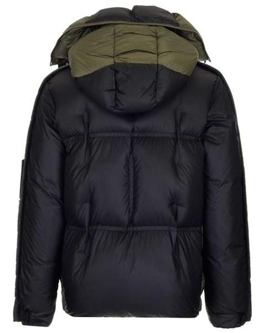 Moncler Green Two-Color Long-Sleeved Coat for men