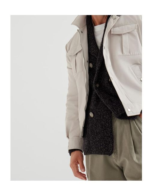 Brunello Cucinelli Multicolor Padded Flap-Pocket Jacket for men