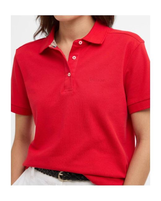 Barbour Red Bowford Polo Top