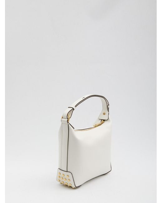 Tod's White Mini Studded Shoulder Bag