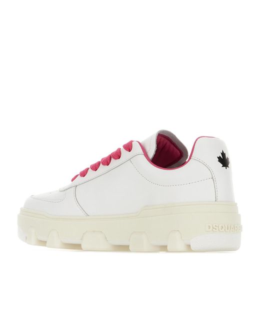 DSquared² Pink Leather Basket Sneakers