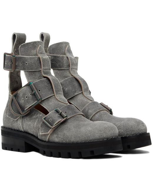 Vivienne Westwood Gray Rome Distresses Boots for men