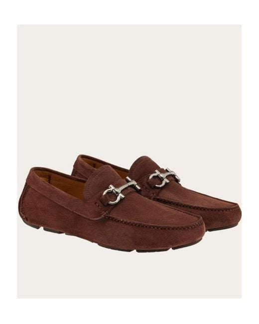 Ferragamo Brown Round-Headed Love Shoes for men