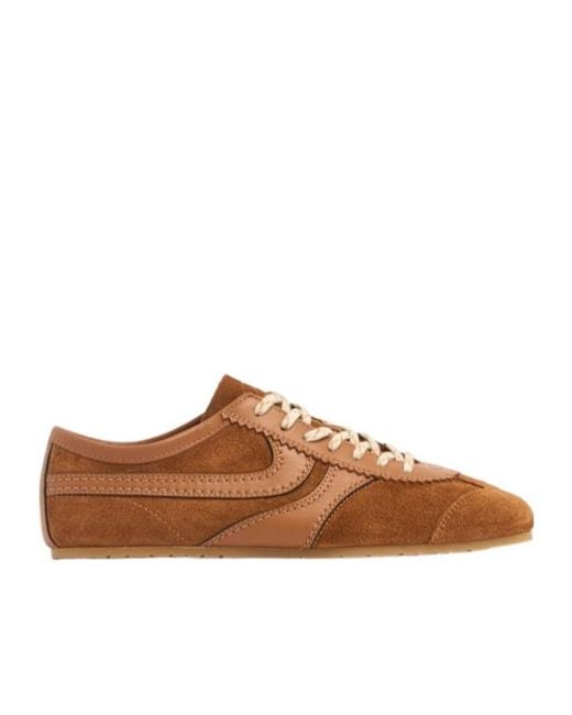 Dries Van Noten Brown Suede Low Top Sneakers