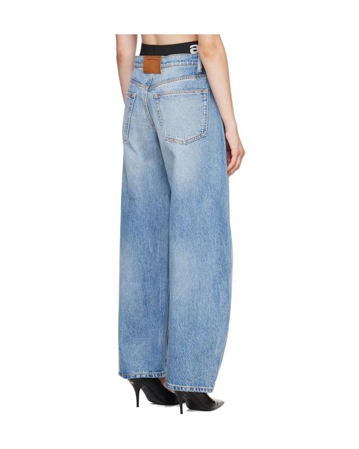 Alexander Wang Blue Logo Band Balloon Jeans