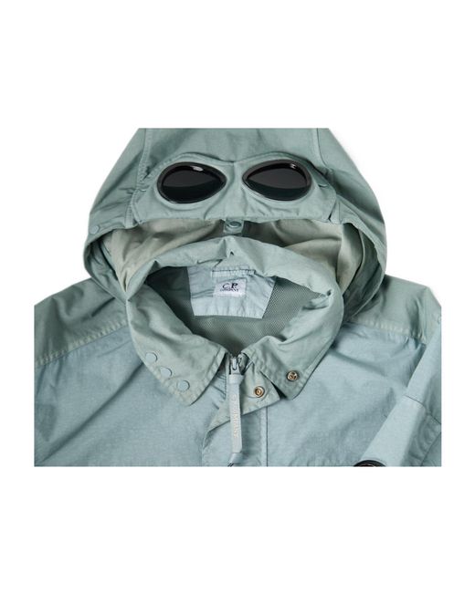 C P Company Blue Goggle Hood Overshirt for men