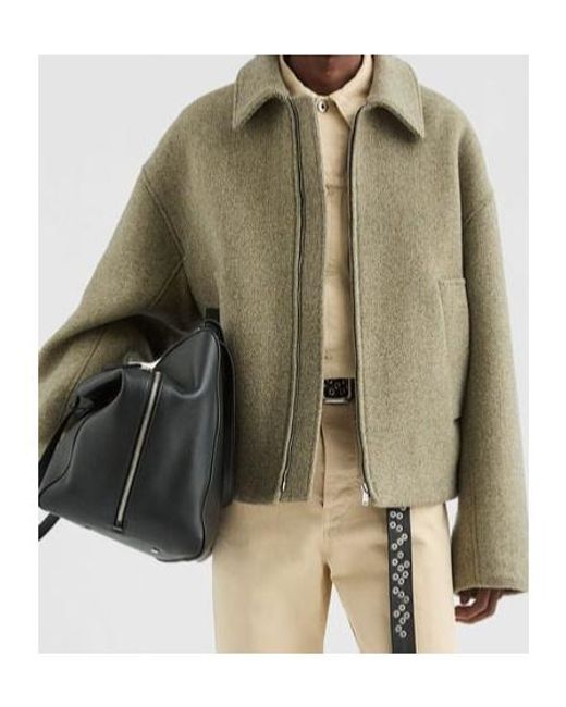 Jil Sander Green Gabardine Padded Jacket for men