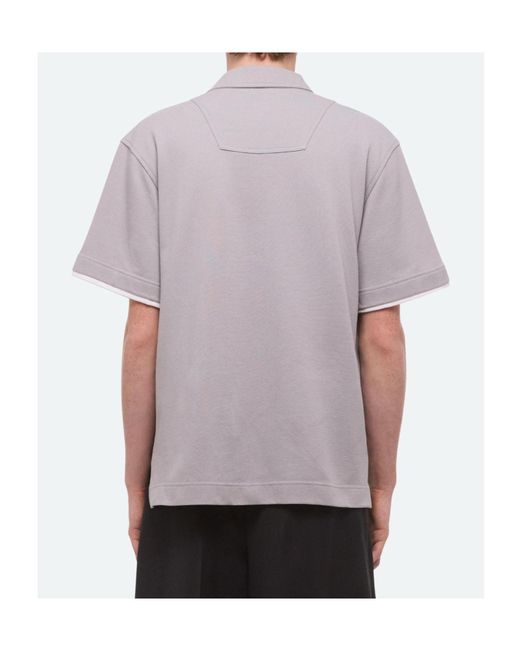 Helmut Lang Gray Short-Sleeved Polo Shirt for men
