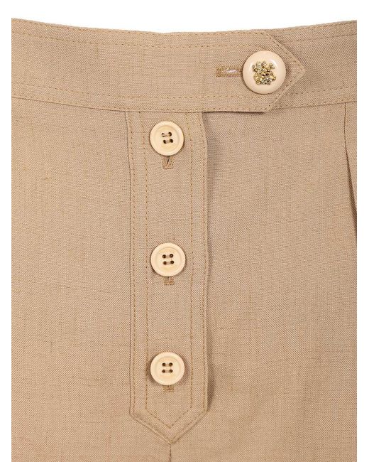 Valentino Natural Button Detailed Turn-Up Hem Shorts