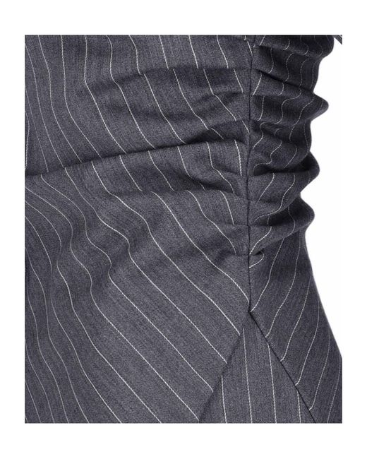 Dondup Blue Buttoned Striped Shirt Dress
