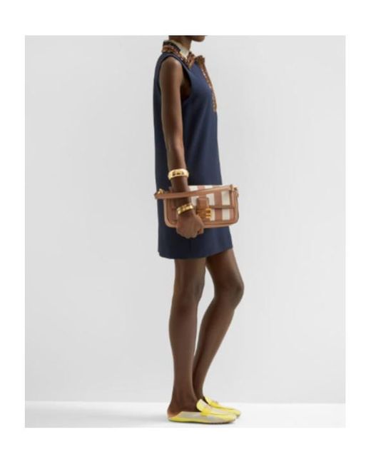 Fendi Blue Sequin Embellished Sleeveless Mini Dress