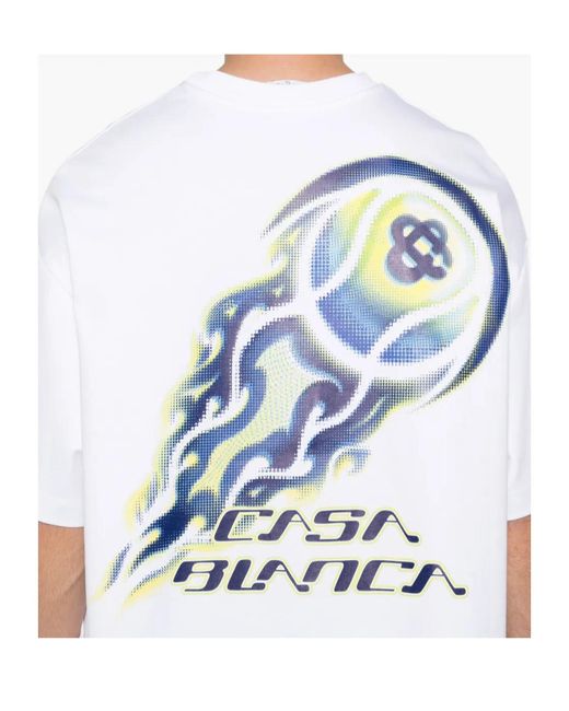 Casablanca Blue Tshirt Bright Interlock for men