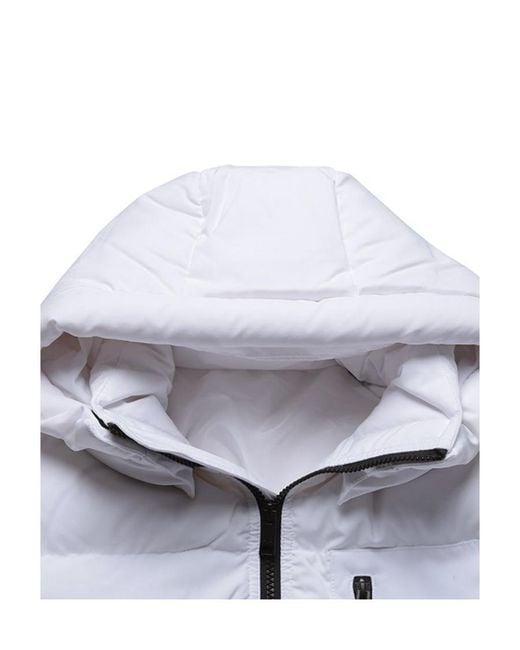 ARMANI EXCHANGE White Hooded Down Jacket for men