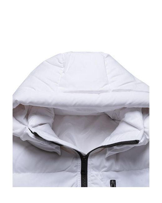 ARMANI EXCHANGE White Hooded Down Jacket for men