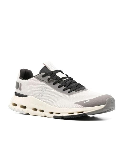On Shoes White Round Toe Low-Top Sneakers for men