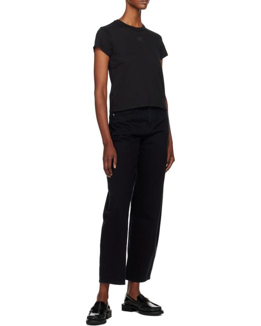 T By Alexander Wang Black Regular Fit Crewneck T-Shirt