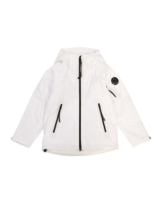C P Company White Hooded Down Jacket for men