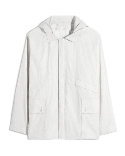Lemaire White Detachable Hood Rain Jacket for men