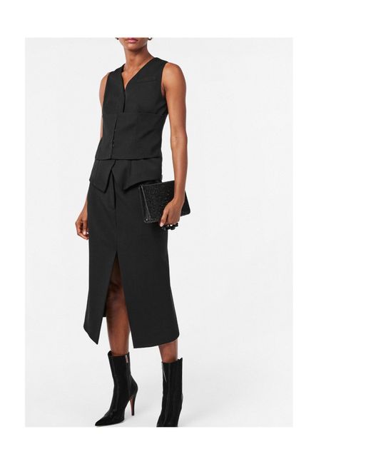 McQueen Black Stylish Slim-Fit Skirt