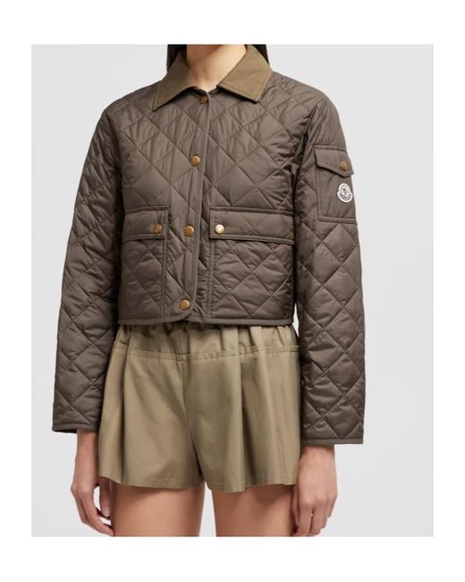 Moncler Brown Chitre Logo Patch Quilted Jacket