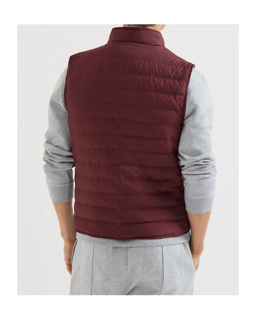 Brunello Cucinelli Purple Lightweight Techno-Fabric Down Vest for men
