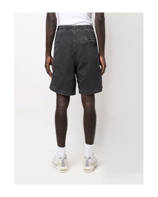 DIESEL Gray Logo Patch Drawstring Shorts for men