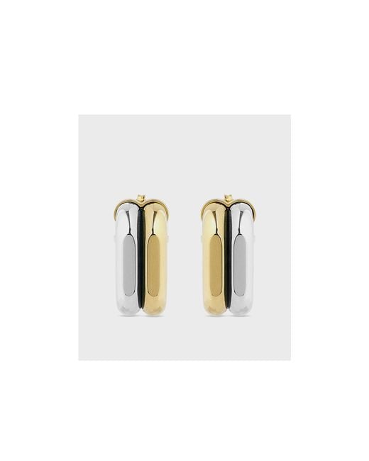 Rabanne Metallic Two-Tone Hoop Earrings