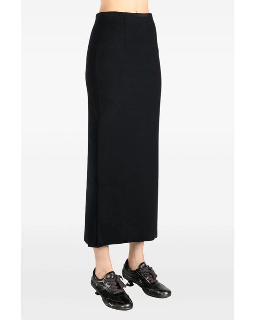 Auralee Black Stretch Double Face Knit Skirt