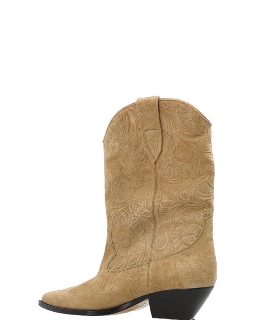 Isabel Marant Natural Duerto Embossed Ankle Boots