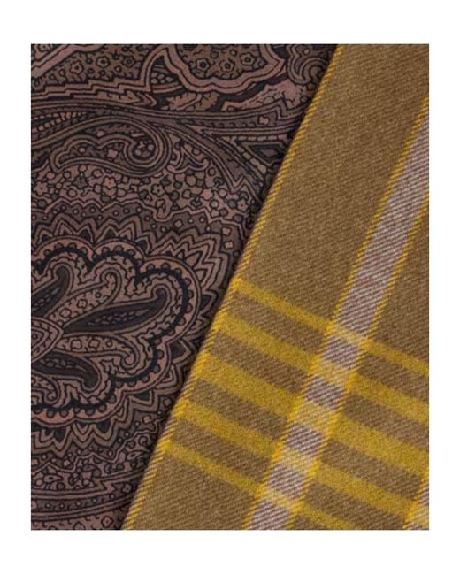 Etro Natural Check Paisley-Print Scarf