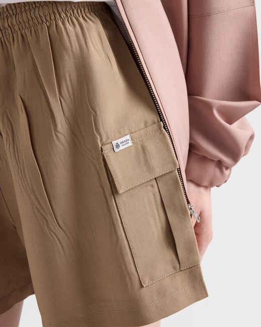 Prada Natural Light Mohair Shorts
