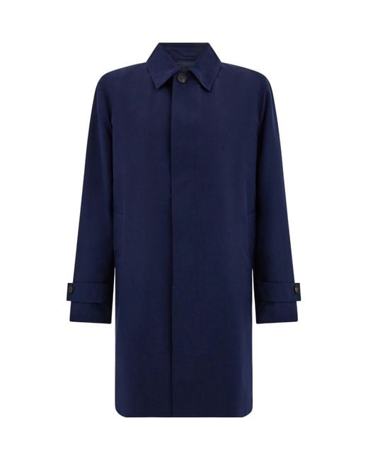 Ferragamo Blue Ferragamo Straight Hem Coat for men