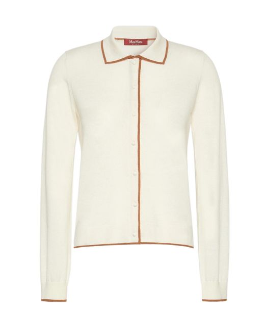 Max Mara White Studio Targa Button-Up Cardigan