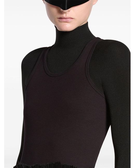Balenciaga Black Pleated Midi Dress