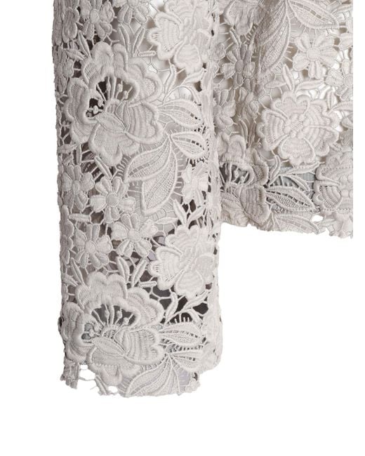 P.A.R.O.S.H. Gray Lace Detailed Tie-Waist Jacket