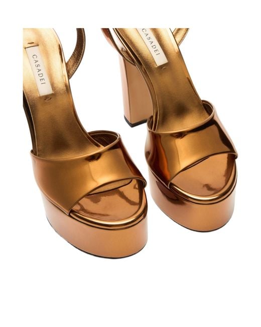 Casadei White Patty Platform Heeled Sandals